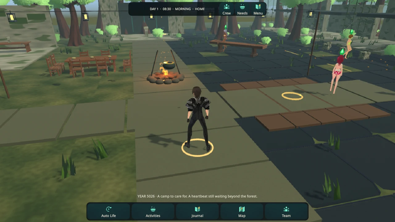 A survivor in the camp with the compact command bar